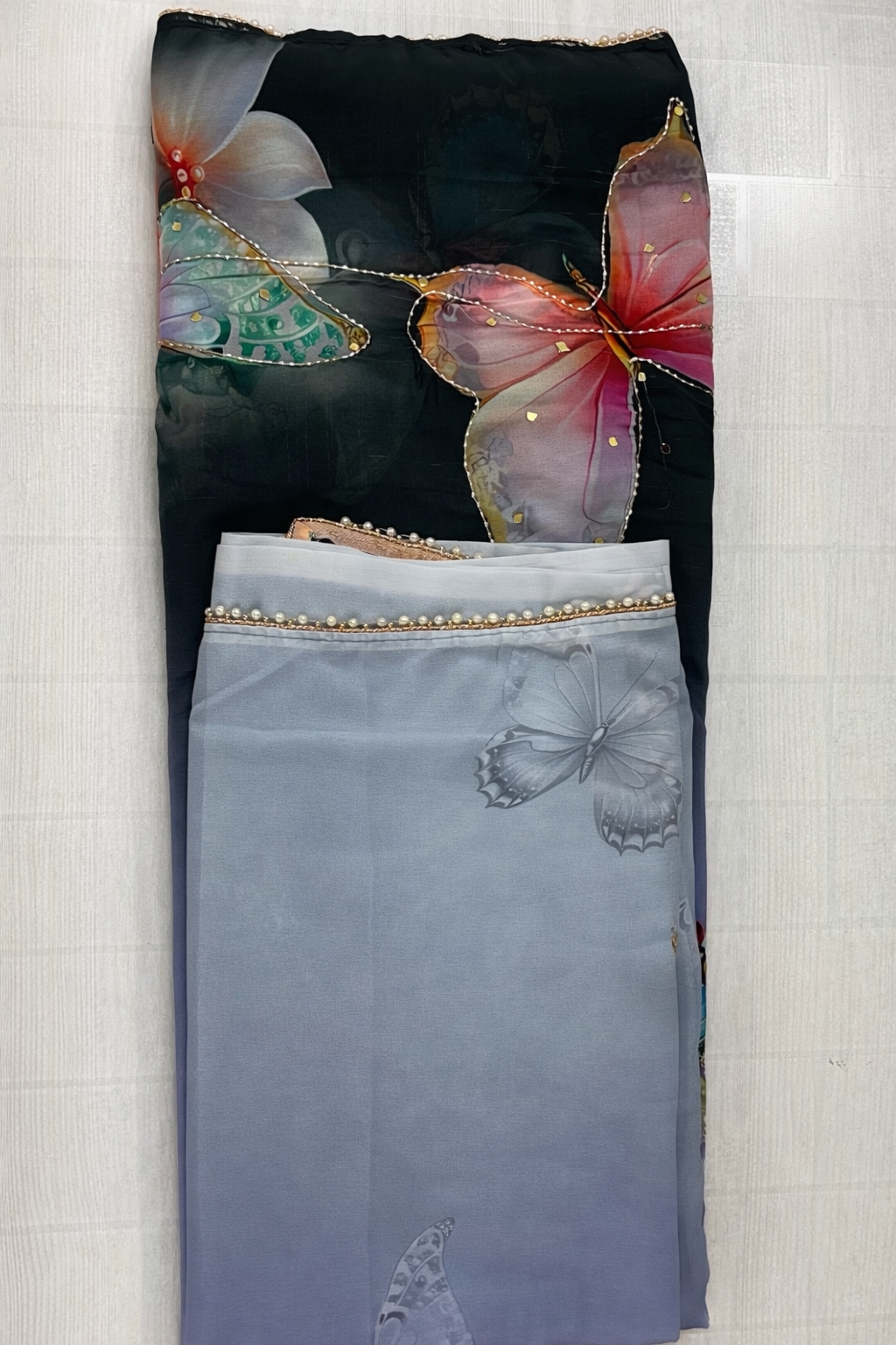 1 minute saree
 Beautiful 3D Butterfly Ready to wear saree --