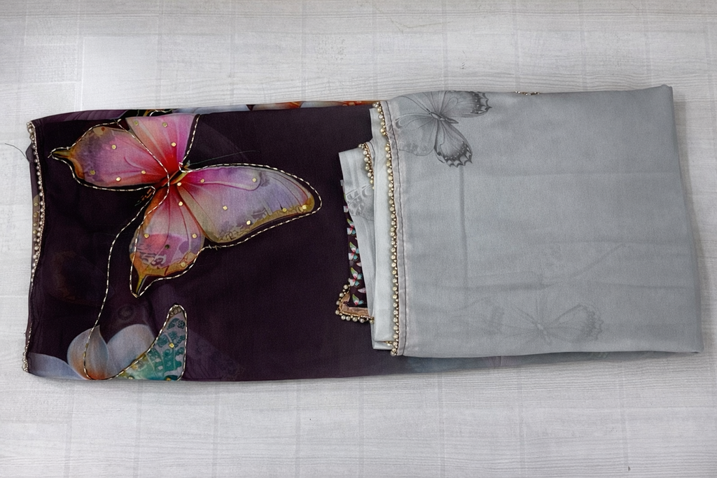 Beautiful 3D Butterfly saree