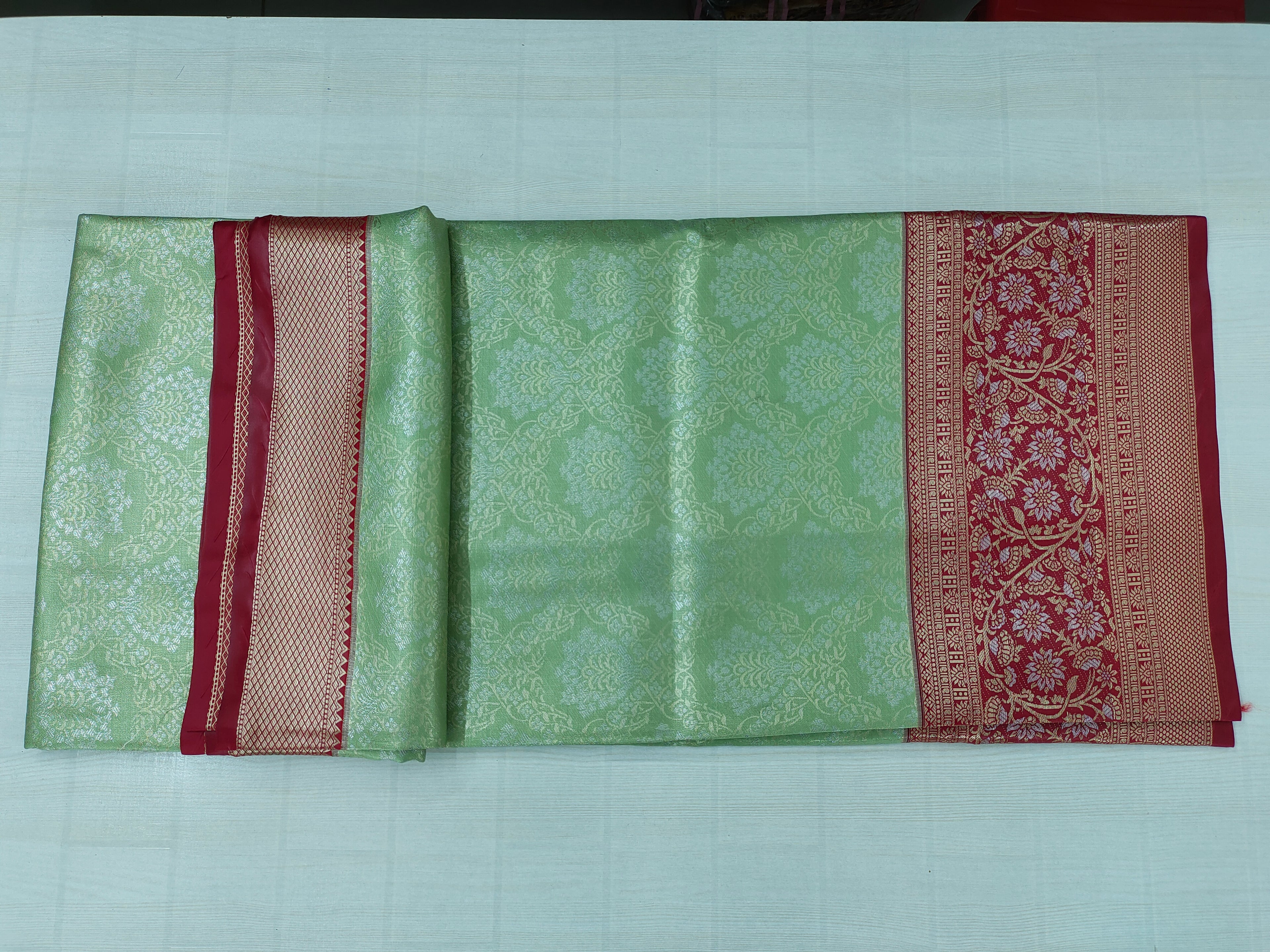 Pastel pattu saree