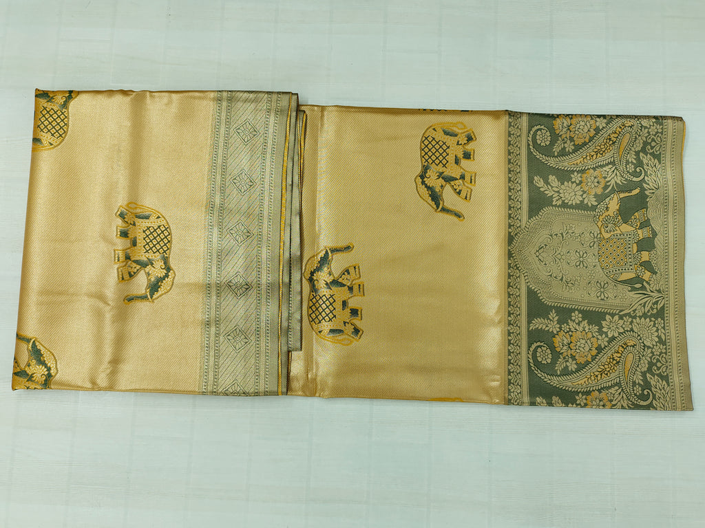 Elephant pattu saree