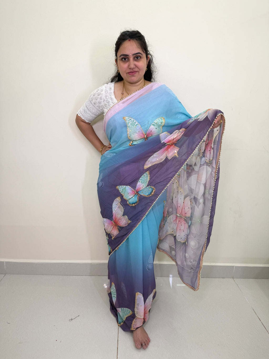 Beautiful 3D Butterfly saree