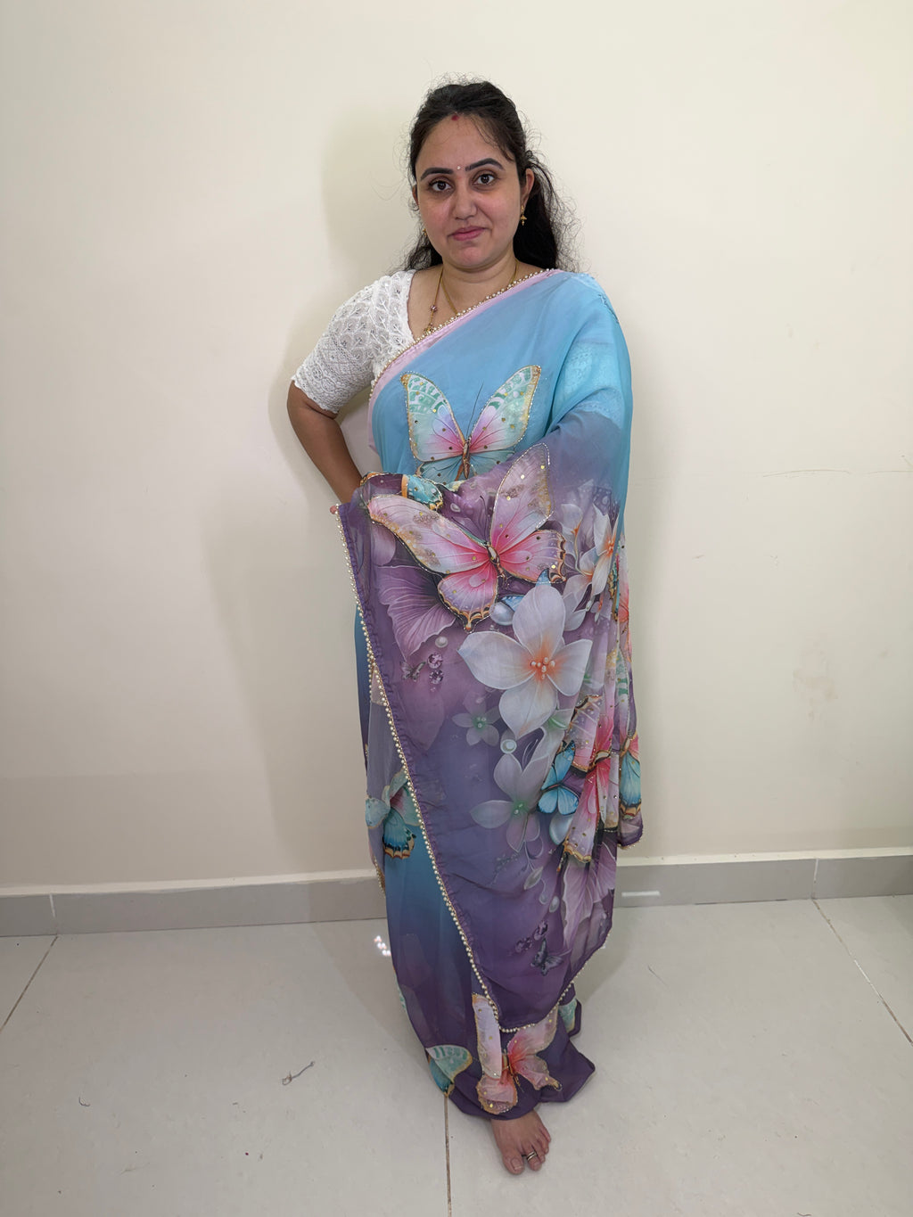 Beautiful 3D Butterfly saree