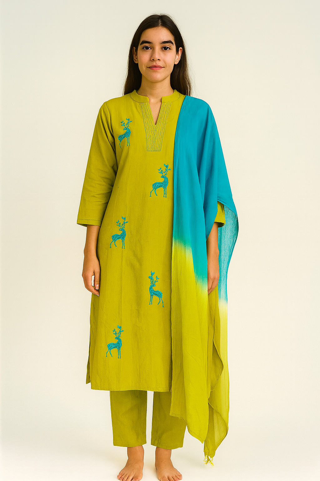 Beautiful olive green suit set