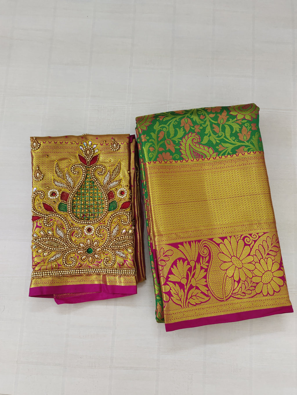 Heavy Work Blouse Pattu Saree