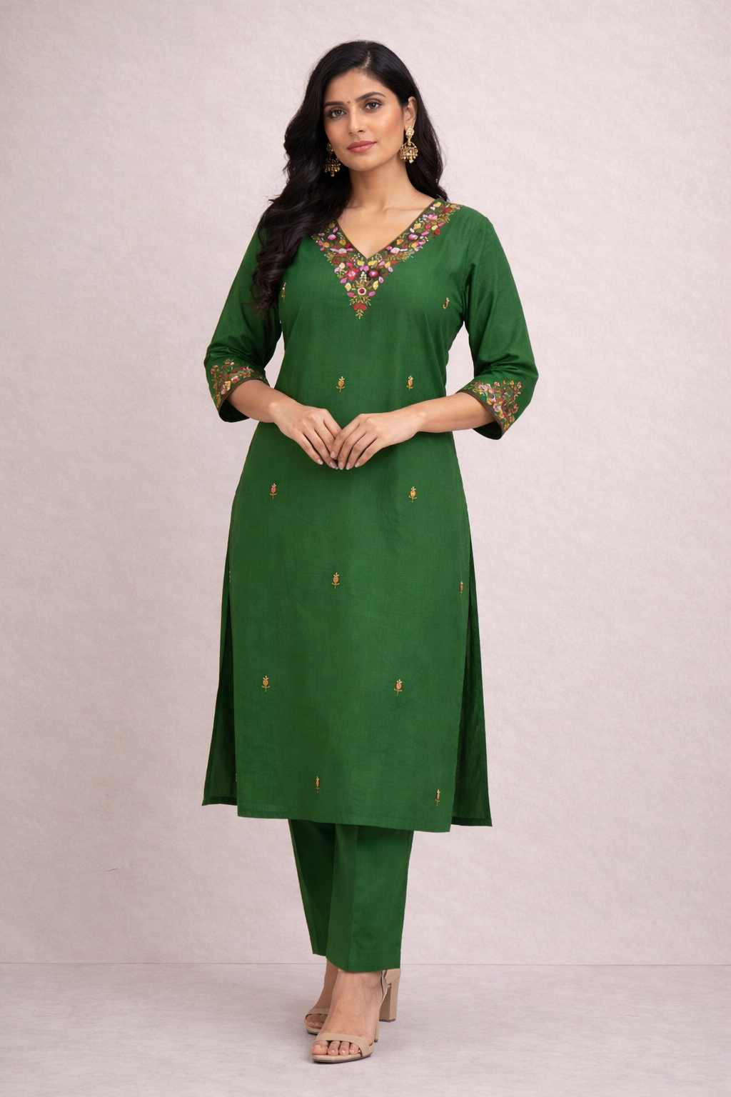 Size-XXL Pure cotton 2 piece set with beautiful handwork