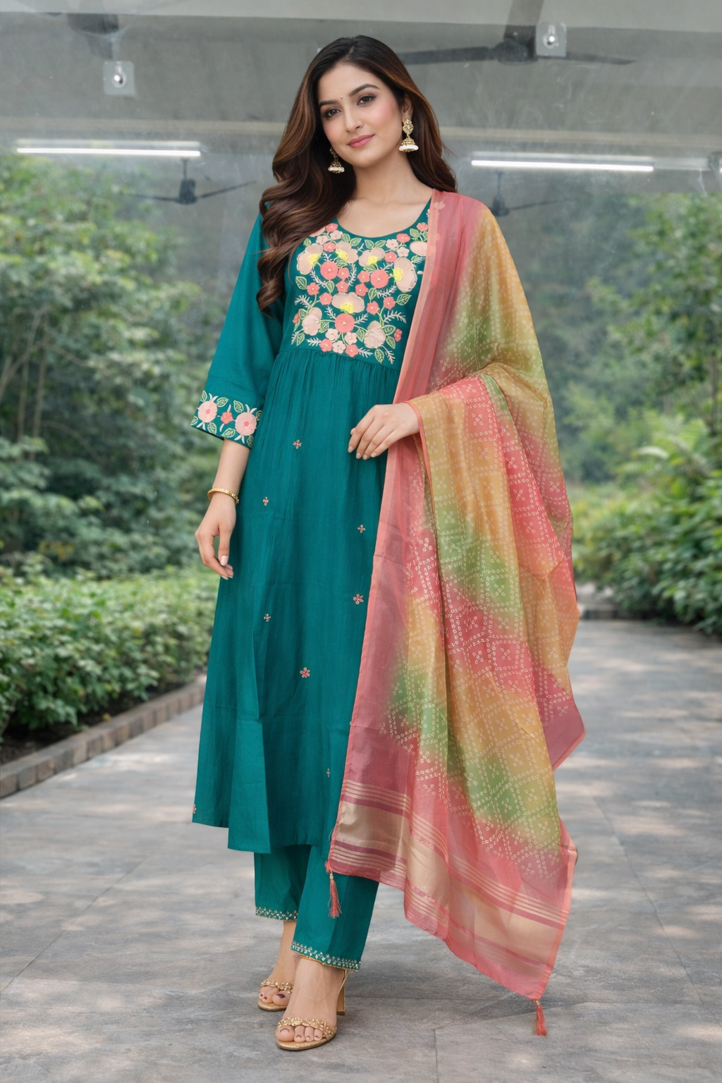 Size-XXL Beautiful Teal blue color 3 piece suit set