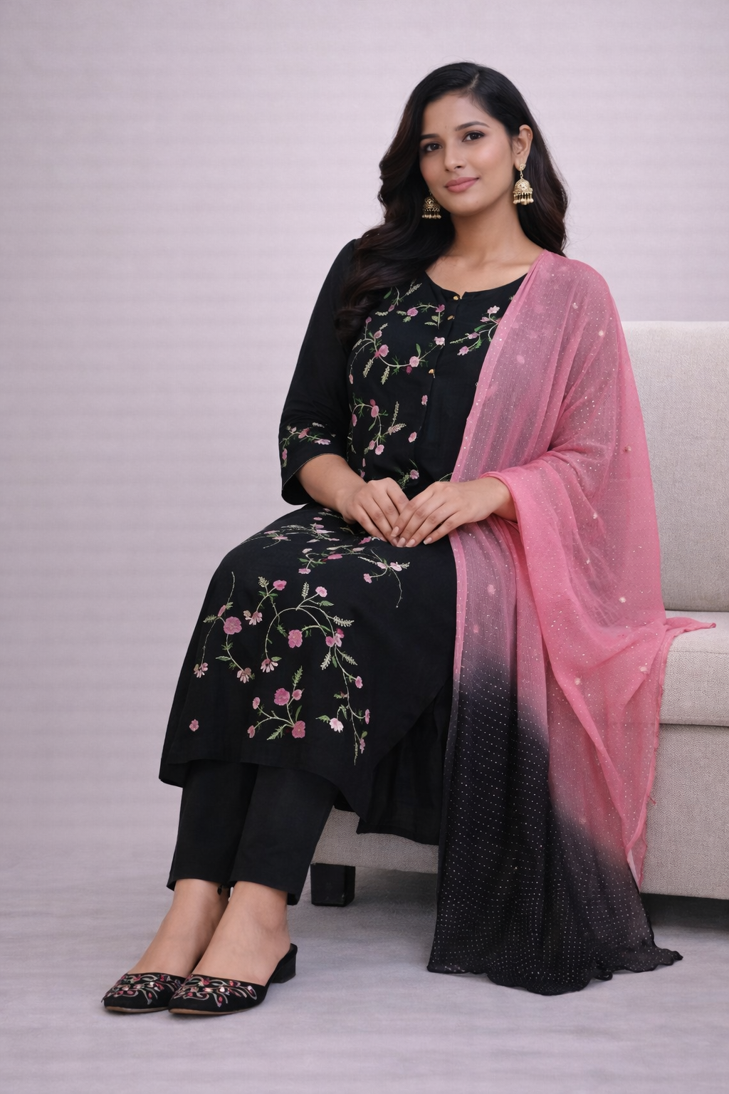 Size-XXL beautiful Black color 3 piece suit set