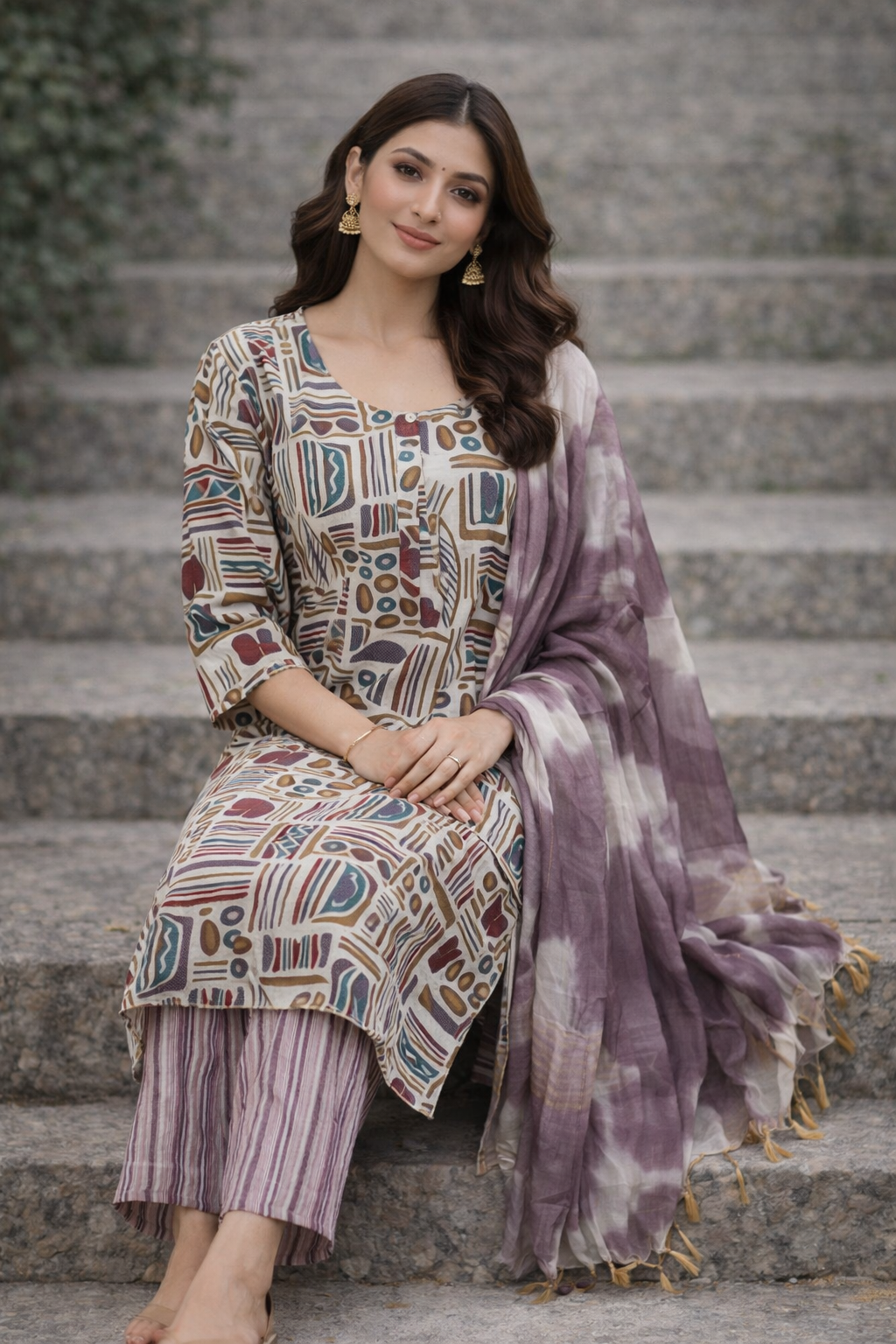 Size-3XL Daily wear 3 piece set in multi color