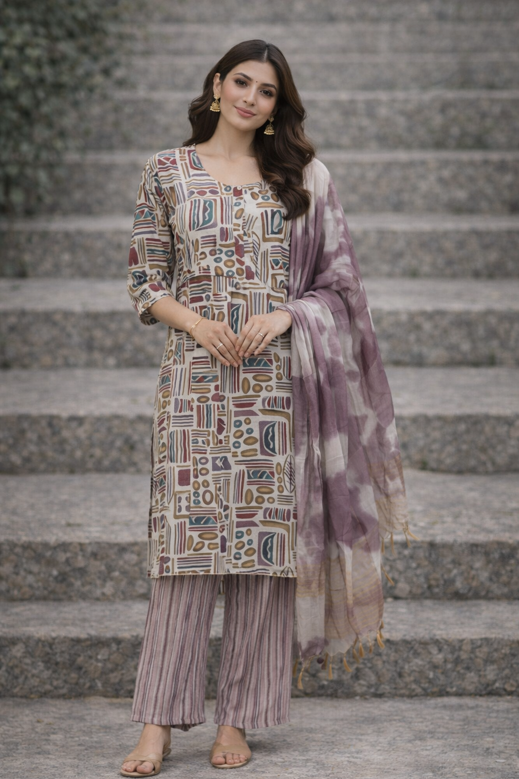 Size-3XL Daily wear 3 piece set in multi color