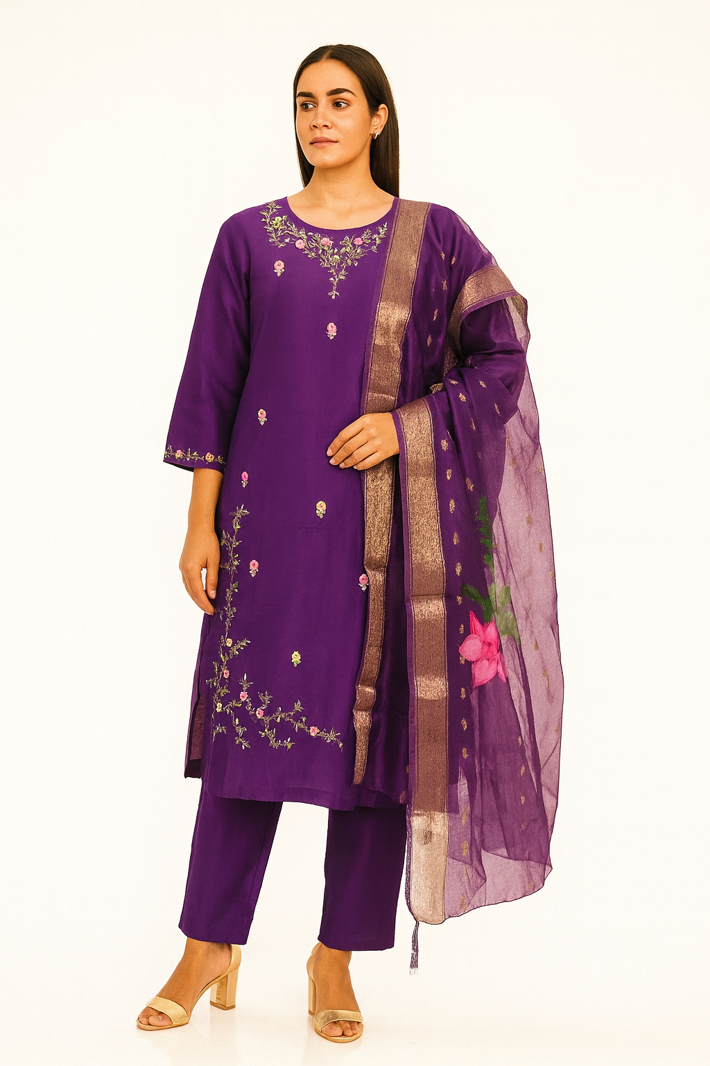 Beautiful Blue color 3 piece set dress   {D3PBL31}