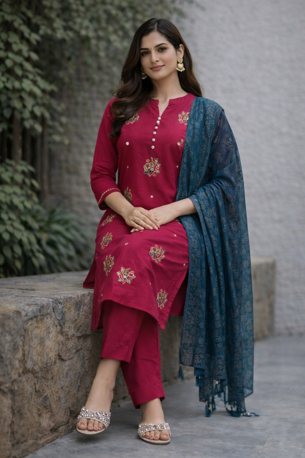 Beautiful pink 3 Piece suit set